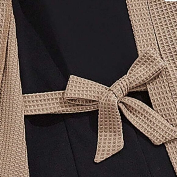 SHEIN Tween Girl Knitted Solid Color Drop Shoulder Cardigan + Knitted Solid Colo - Picture 2 of 2